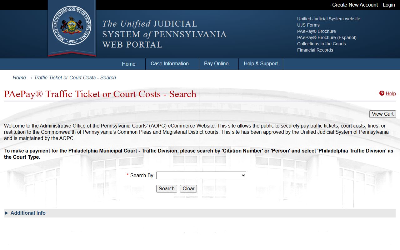 Northumberland County traffic court records PAePay citation payment portal